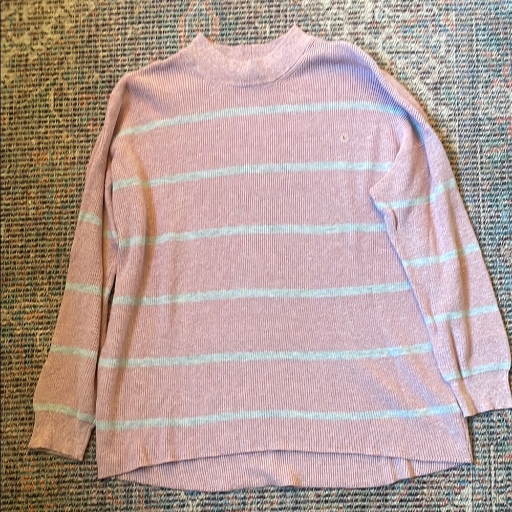 American Eagle Pink and Grey Crewneck Sweater - Picture 2 of 11